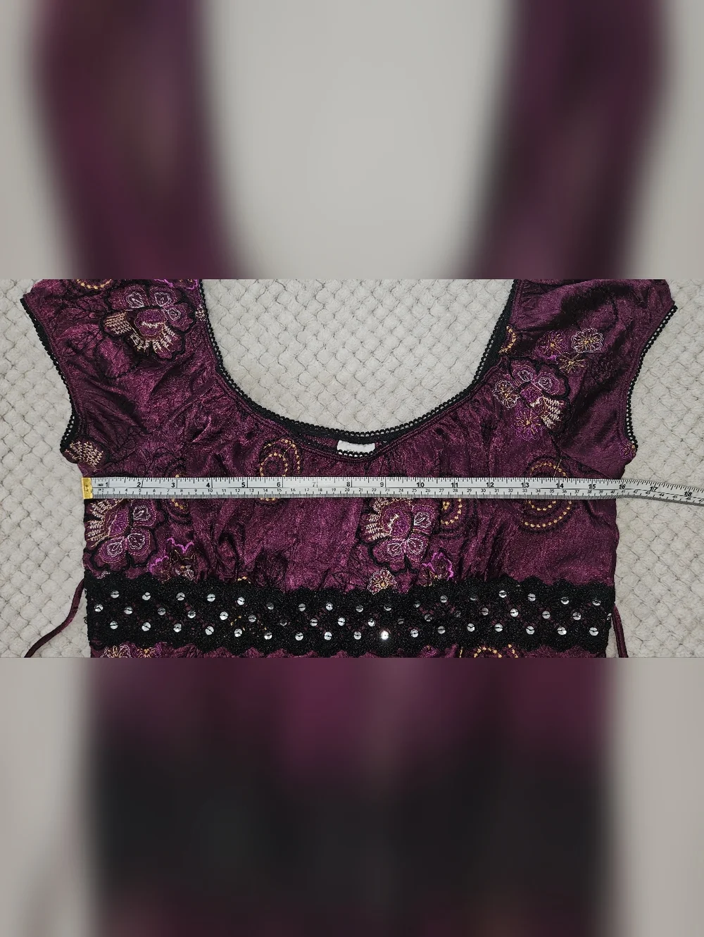 Y-2K Style Dark Purple Womens Top - Picture 3 of 5